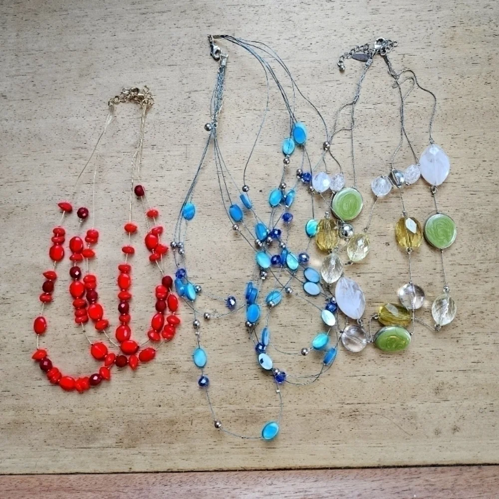Stone necklace lot